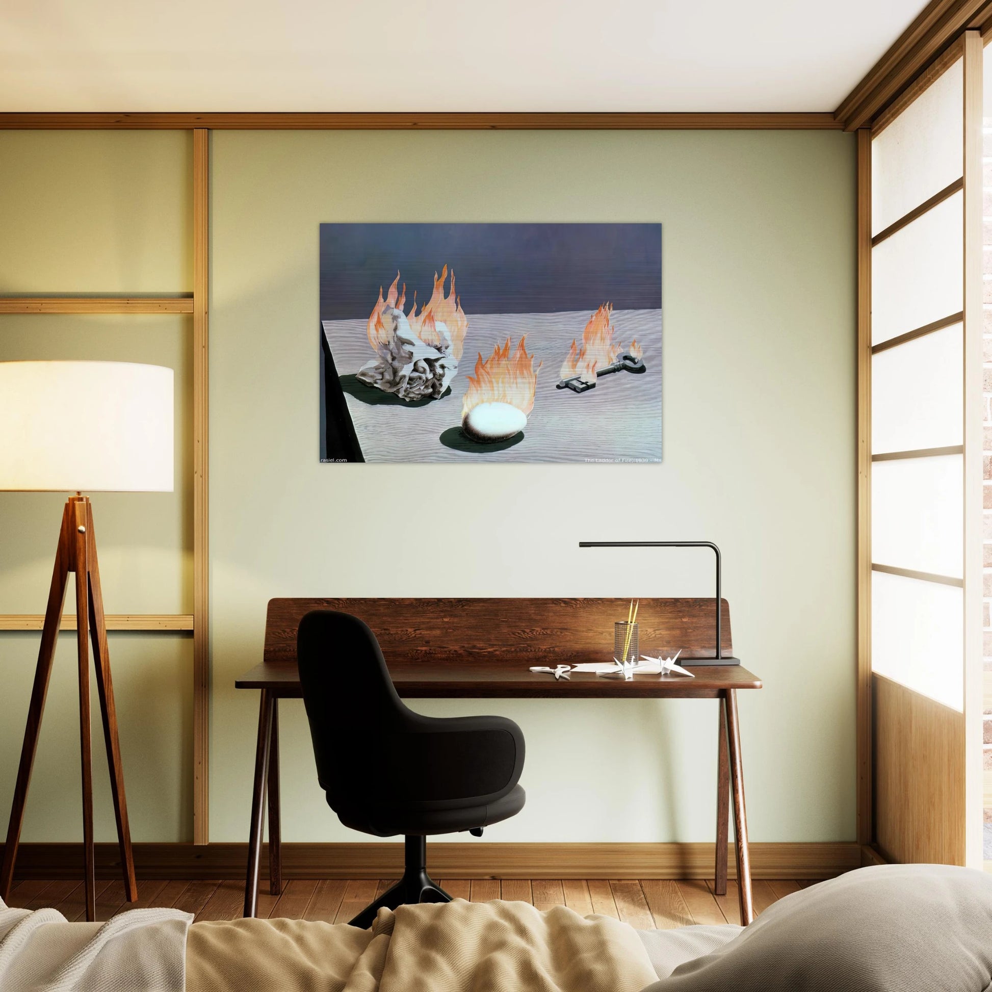 THE LADDER OF FIRE 1939 - Rene Magritte Brushed Aluminum Print - 70x100 cm / 28x40 inches | Rene Magritte Aluminum Print | Rene Magritte Prints