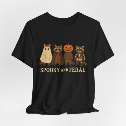 Camiseta de mapache espeluznante, divertida camiseta gráfica de Halloween, bonita camiseta vintage de otoño, moderna camiseta de Halloween para mujer, camiseta de mapache salvaje