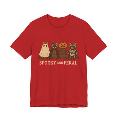 Camiseta de mapache espeluznante, divertida camiseta gráfica de Halloween, bonita camiseta vintage de otoño, moderna camiseta de Halloween para mujer, camiseta de mapache salvaje