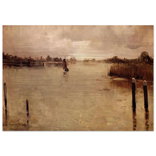 SPAARNWOUDE ISLAND 1883 - Theo van Rysselberghe Brushed Aluminum Print - 70x100 cm / 28x40 inches | Theo van Rysselberghe Aluminum Print | Theo van Rysselberghe Prints