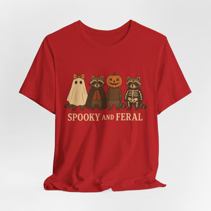 Camiseta de mapache espeluznante, divertida camiseta gráfica de Halloween, bonita camiseta vintage de otoño, moderna camiseta de Halloween para mujer, camiseta de mapache salvaje