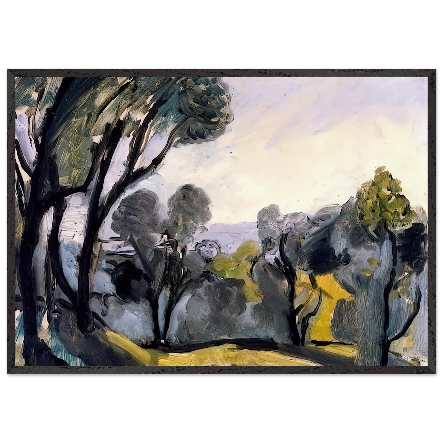 LANDSCAPE WITH OLIVE TREES 1918 - Henri Matisse 70x100 cm / 28x40 inches Framed Art Print – Black Wooden Frame