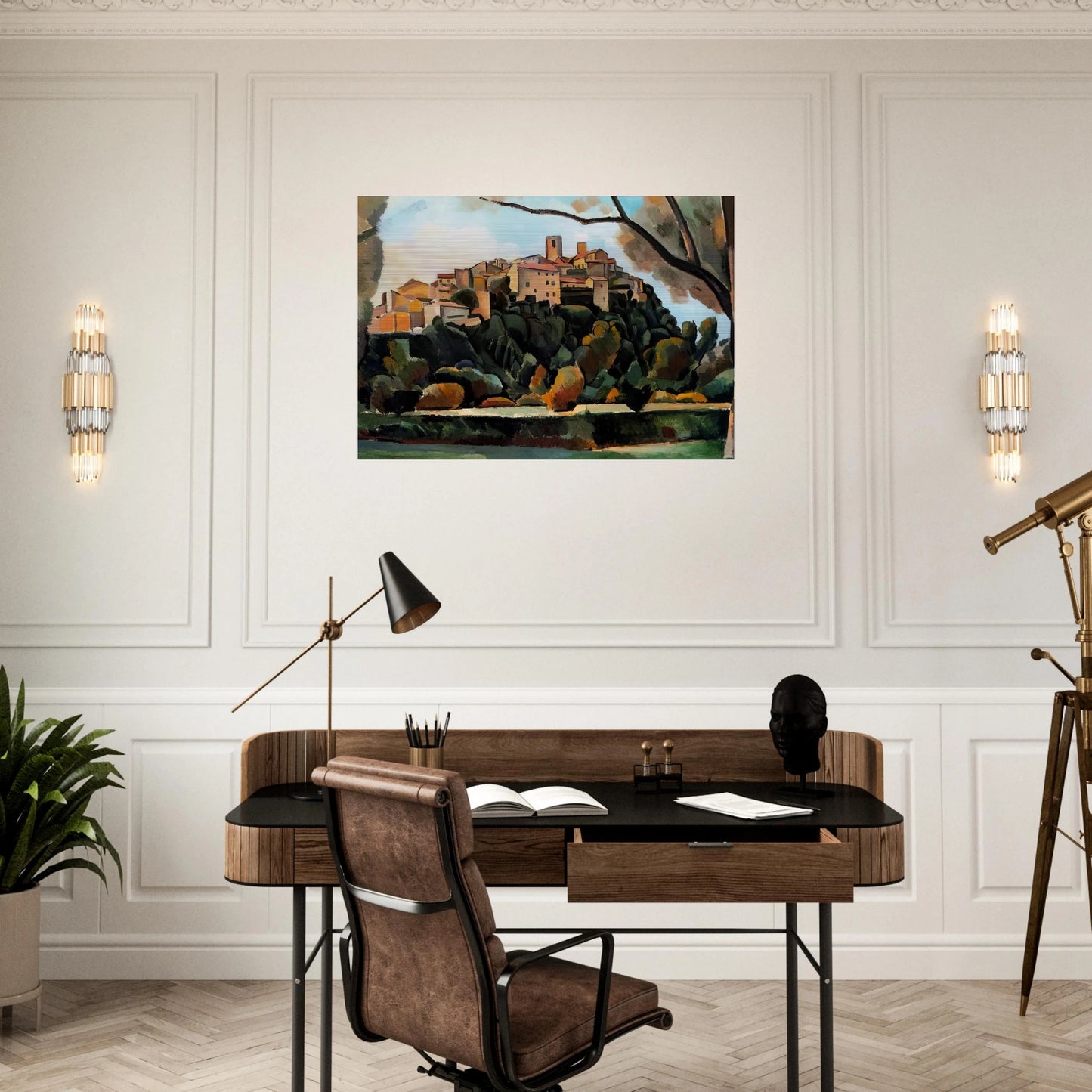 VISTA DE SAINT PAUL DE VENCE 1910 - Andre Derain Brushed Aluminum Print - 70x100 cm / 28x40 inches | Andre Derain Aluminum Print | Andre Derain Prints