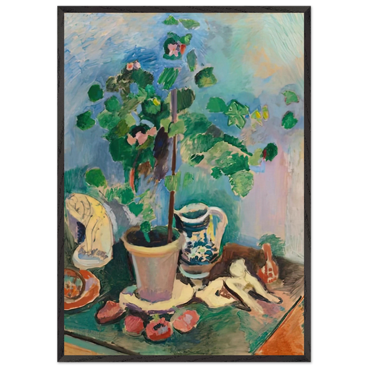 THE GERANIUM 1906 - Henri Matisse 70x100 cm / 28x40 inches Framed Art Print – Black Wooden Frame