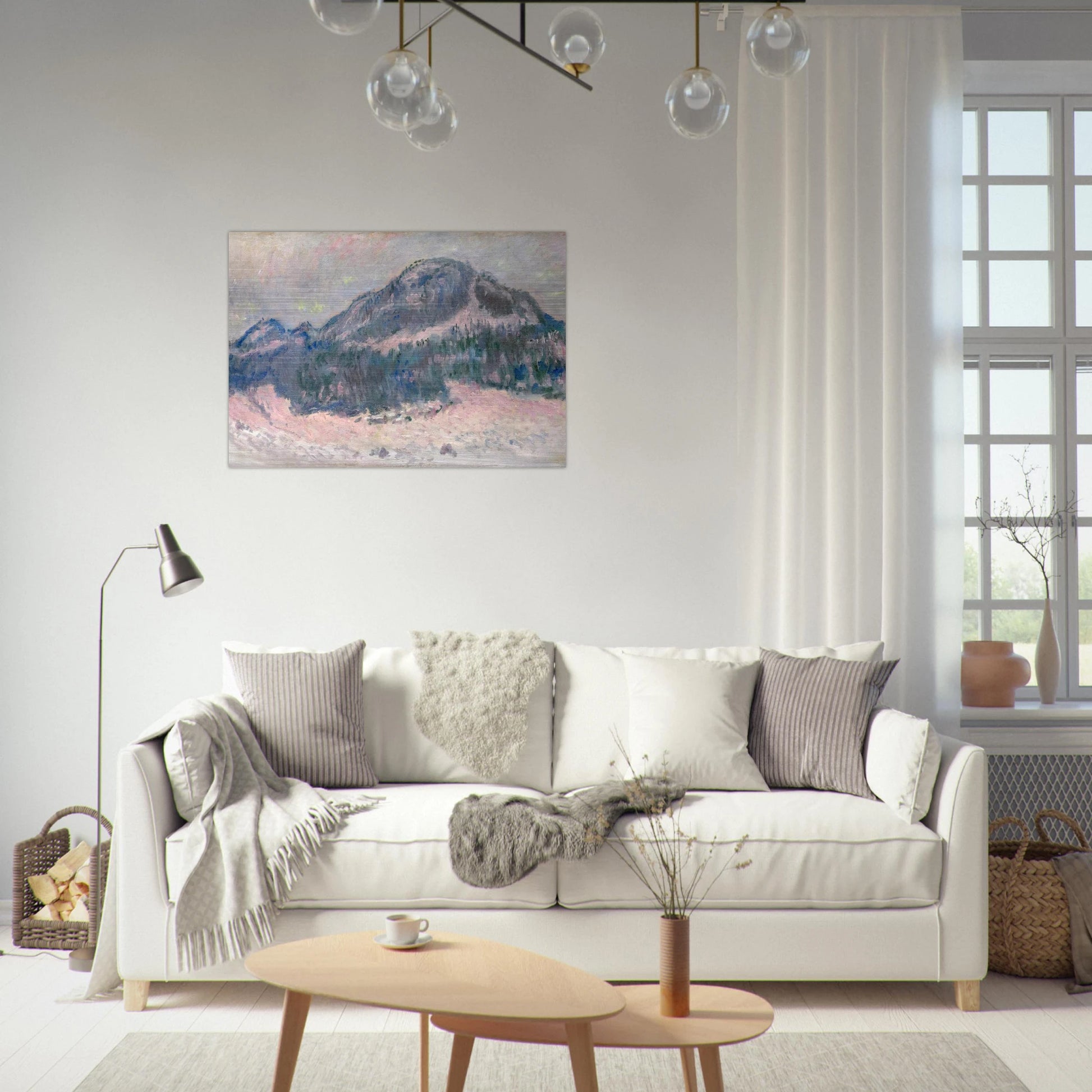 Mount Kolsaas, Rose Reflection - claude monet Brushed Aluminum Print - 70x100 cm / 28x40 inches | claude monet Aluminum Print | claude monet Prints
