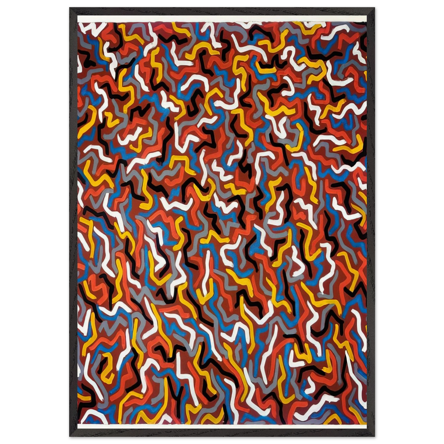 Squiggles - Sol LeWitt 70x100 cm / 28x40 inches Framed Art Print – Black Wooden Frame