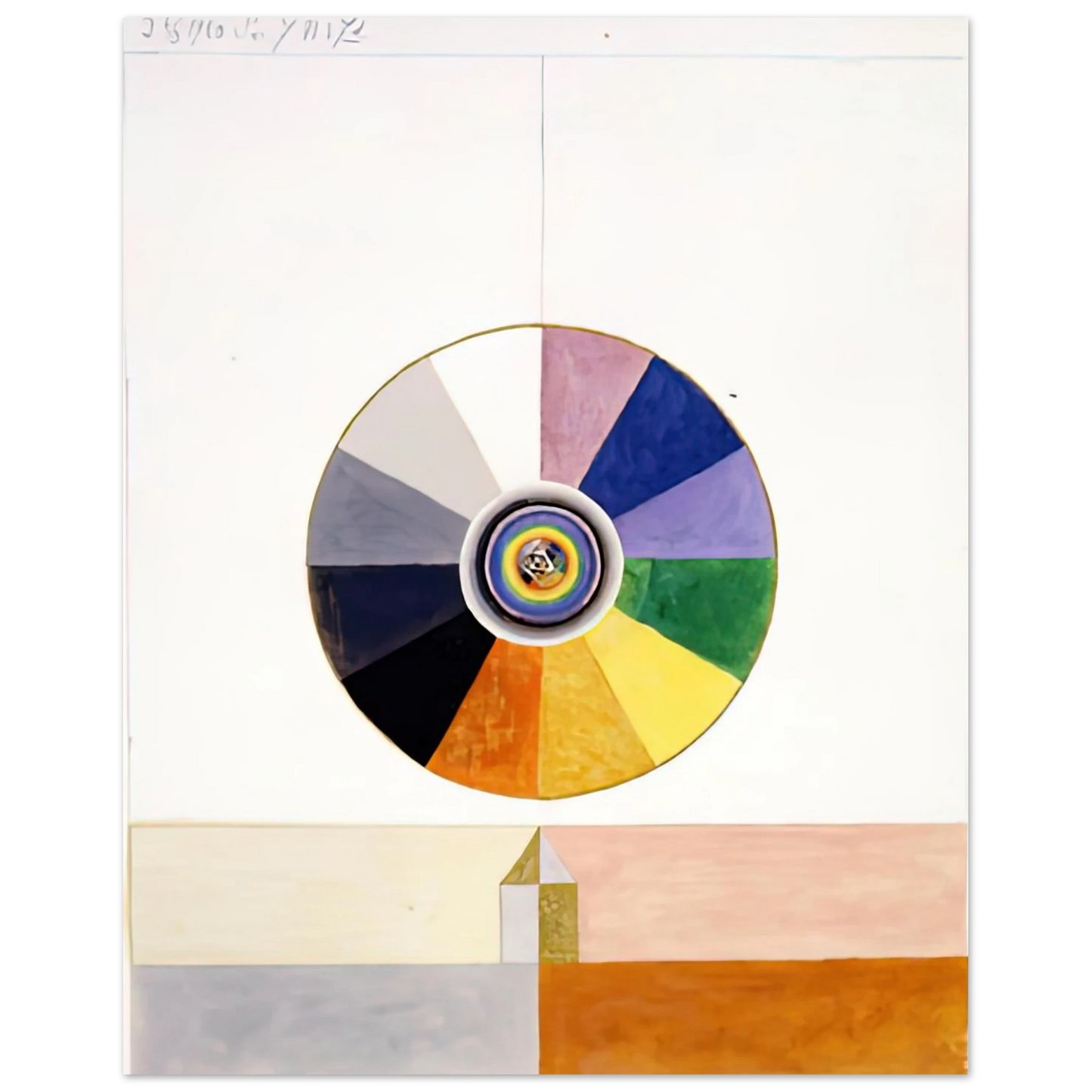 Hilma af Klint - SERIES VII NO 7D 1920 Wall art - A3 (29.7 x 42  cm) - Premium Wooden Framed Poster With Fine Art Paper-canvas - Black frame