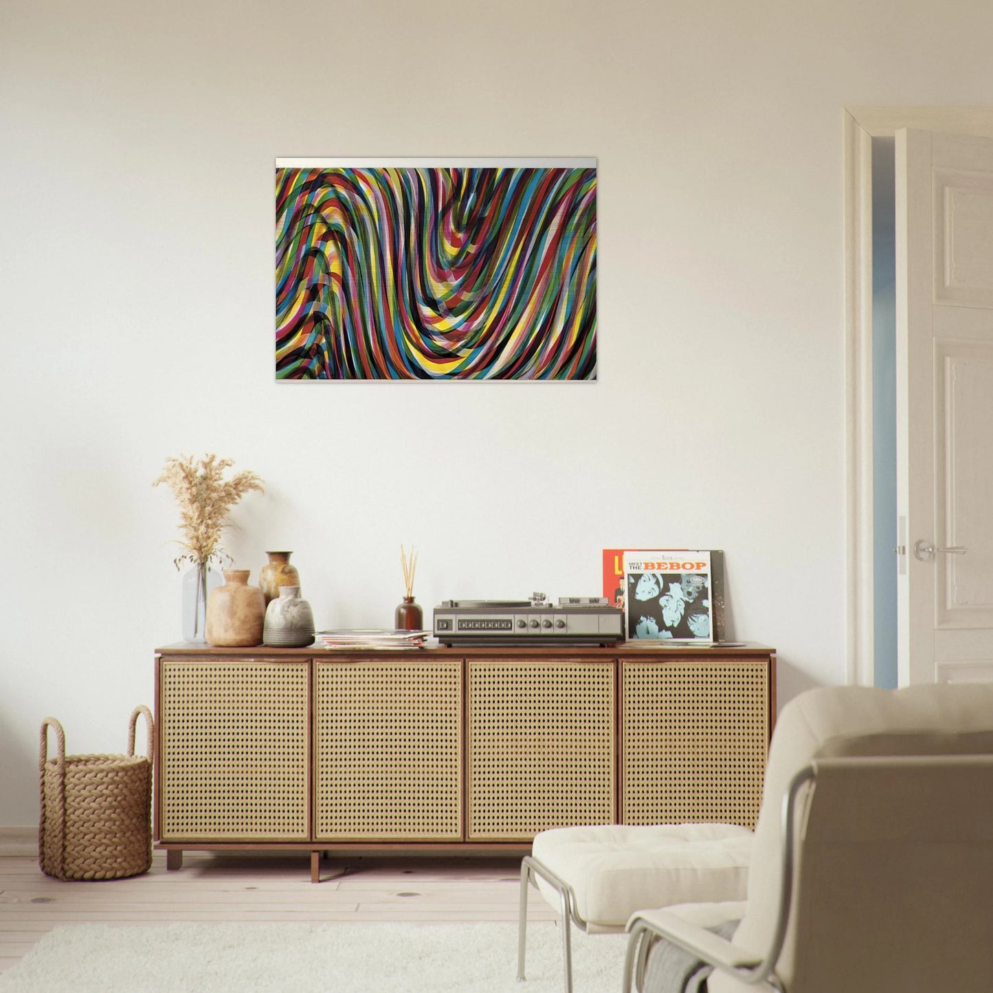 Horizontal Wavy Lines - Sol LeWitt Brushed Aluminum Print - 70x100 cm / 28x40 inches | Sol LeWitt Aluminum Print | Sol LeWitt Prints