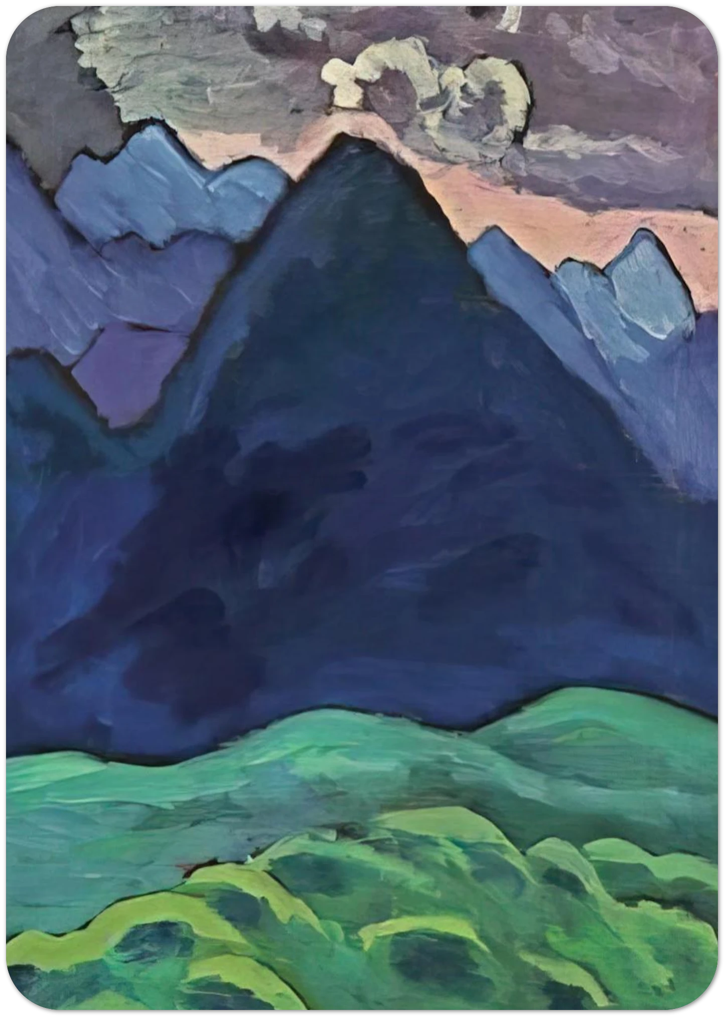 BLAUER KEGELBERG 1930 By Gabriele Munter Pack of 10 Post Cards | Gabriele Munter Post Cards | A6 (10.5 x 14.8 cm) - 4.1 x 5.8 inches