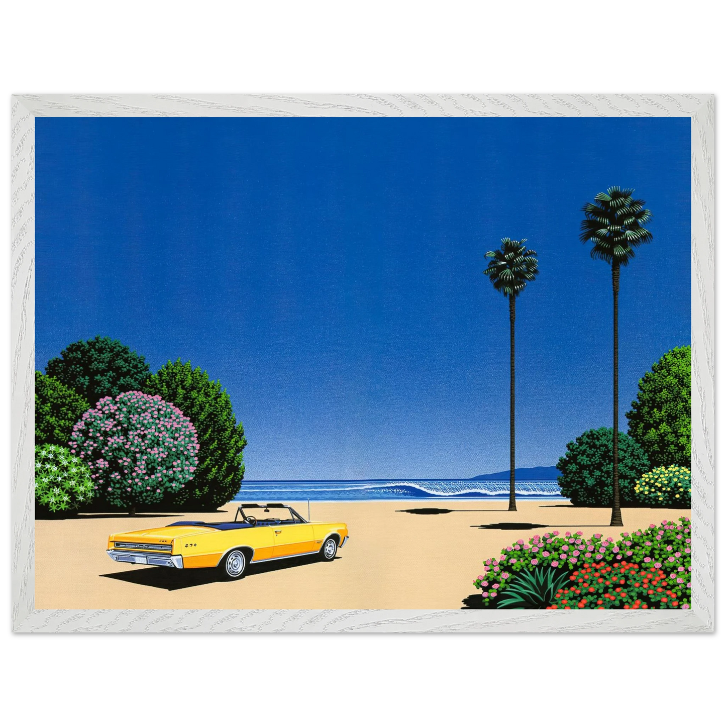 Hiroshi Nagai - Sweet Breeze Alt Coastline at LoverÃƒÂ¢Ã¢â€šÂ¬Ã¢â€žÂ¢s Point Wall Art - 60x80 cm / 24x32 inches - Premium Wooden Framed Poster With Fine Art Paper - White frame