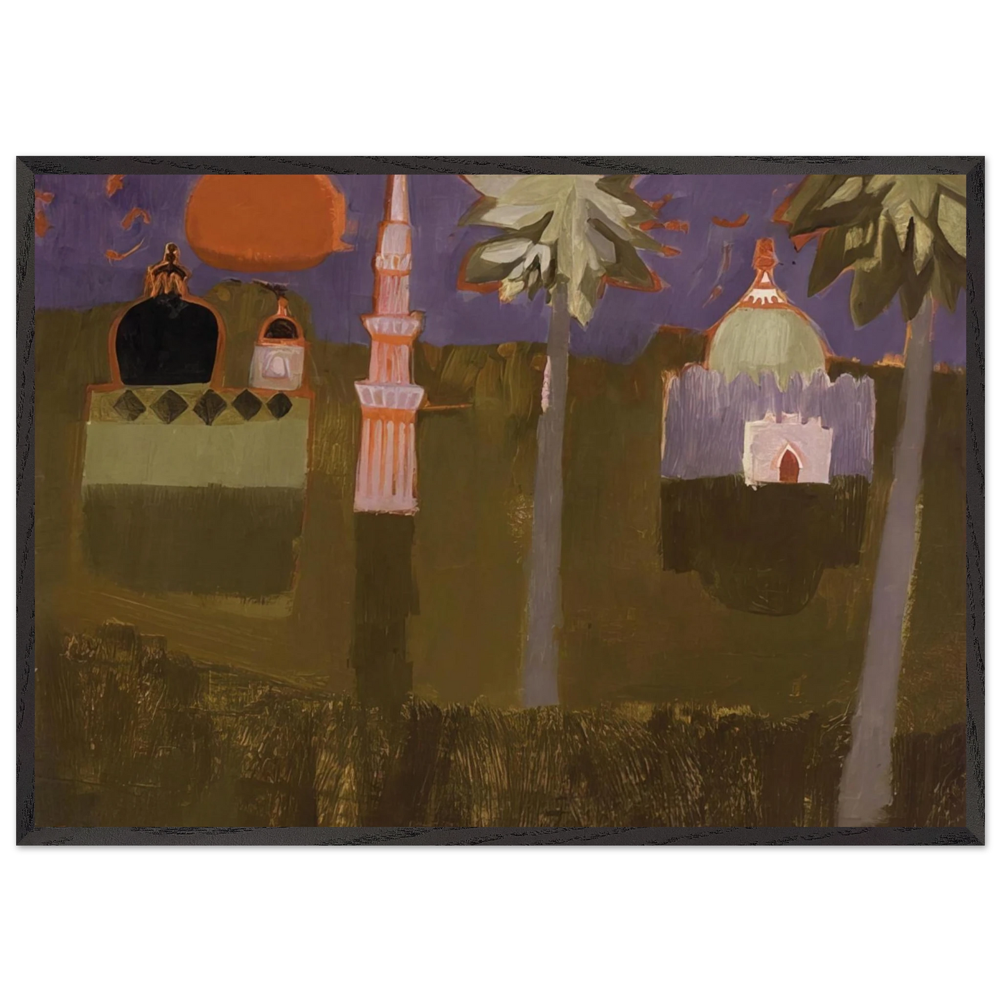 Minorets - 1968 - Mary Fedden 70x100 cm / 28x40 inches Framed Art Print – Black Wooden Frame