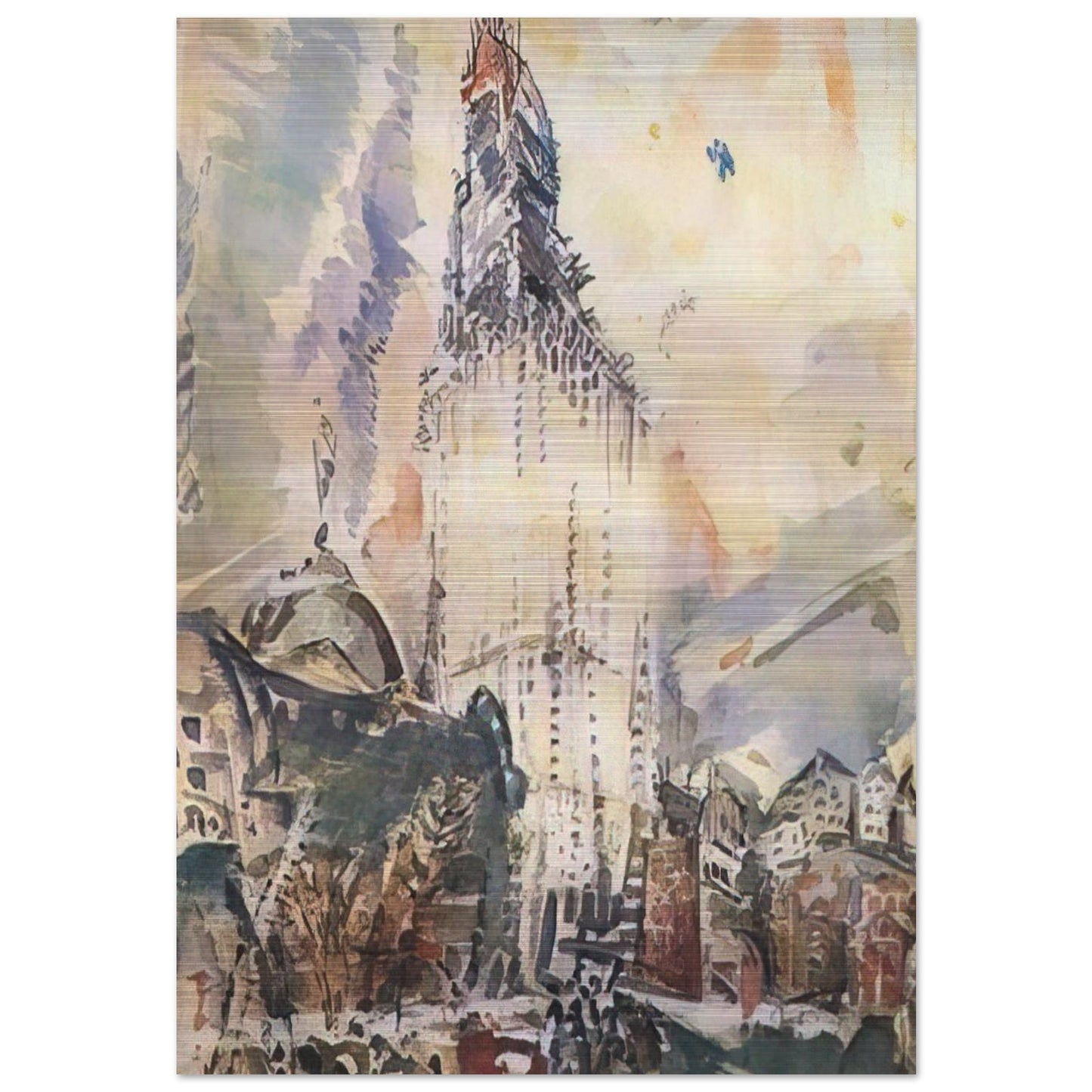 Woolworth Building No. 28 - 1912 - John Marin Brushed Aluminum Print - 70x100 cm / 28x40 inches | John Marin Aluminum Print | John Marin Prints