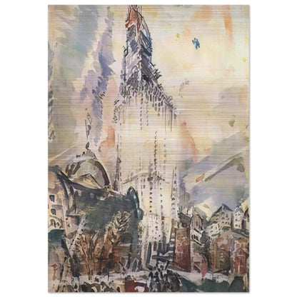 Woolworth Building No. 28 - 1912 - John Marin Brushed Aluminum Print - 70x100 cm / 28x40 inches | John Marin Aluminum Print | John Marin Prints