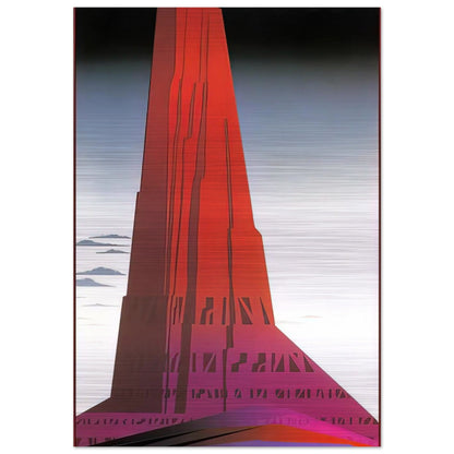 Desert Skyscraper - Eyvind Earle Brushed Aluminum Print - 70x100 cm / 28x40 inches | Eyvind Earle Aluminum Print | Eyvind Earle Prints