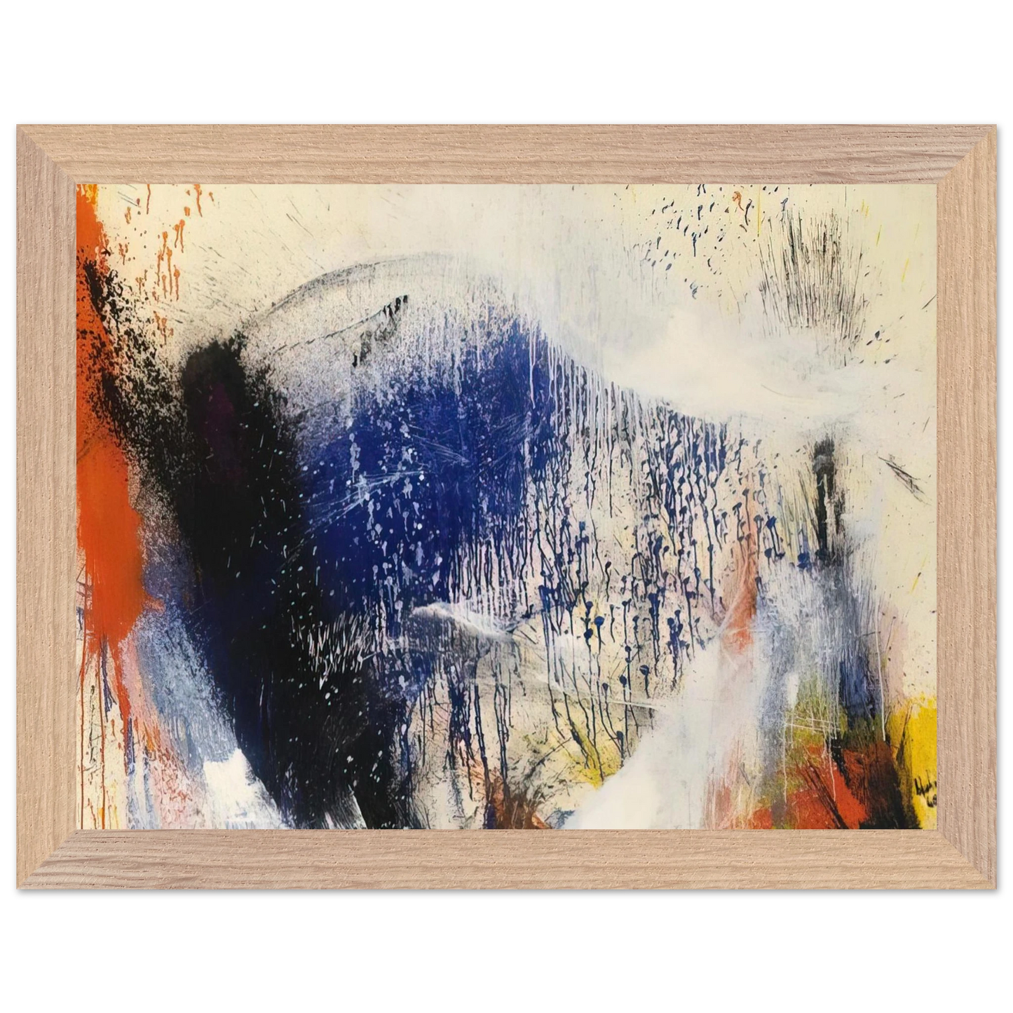 Helen Frankenthaler - Untitled - 1960 Wall art - 30x45 cm / 12x18 inches - Premium Wooden Framed Poster With Fine Art Paper-canvas - White frame