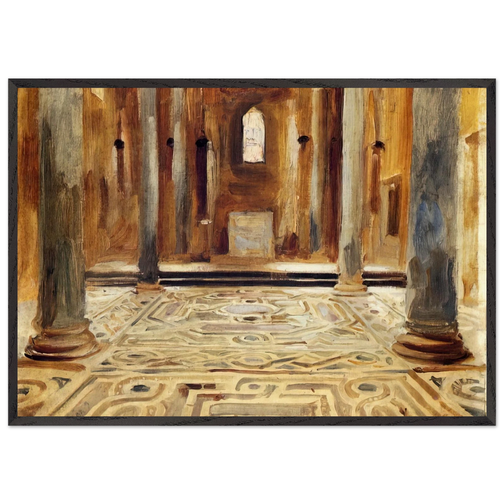A Mosque Cairo - John Singer Sargent 70x100 cm / 28x40 inches Framed Art Print – Black Wooden Frame