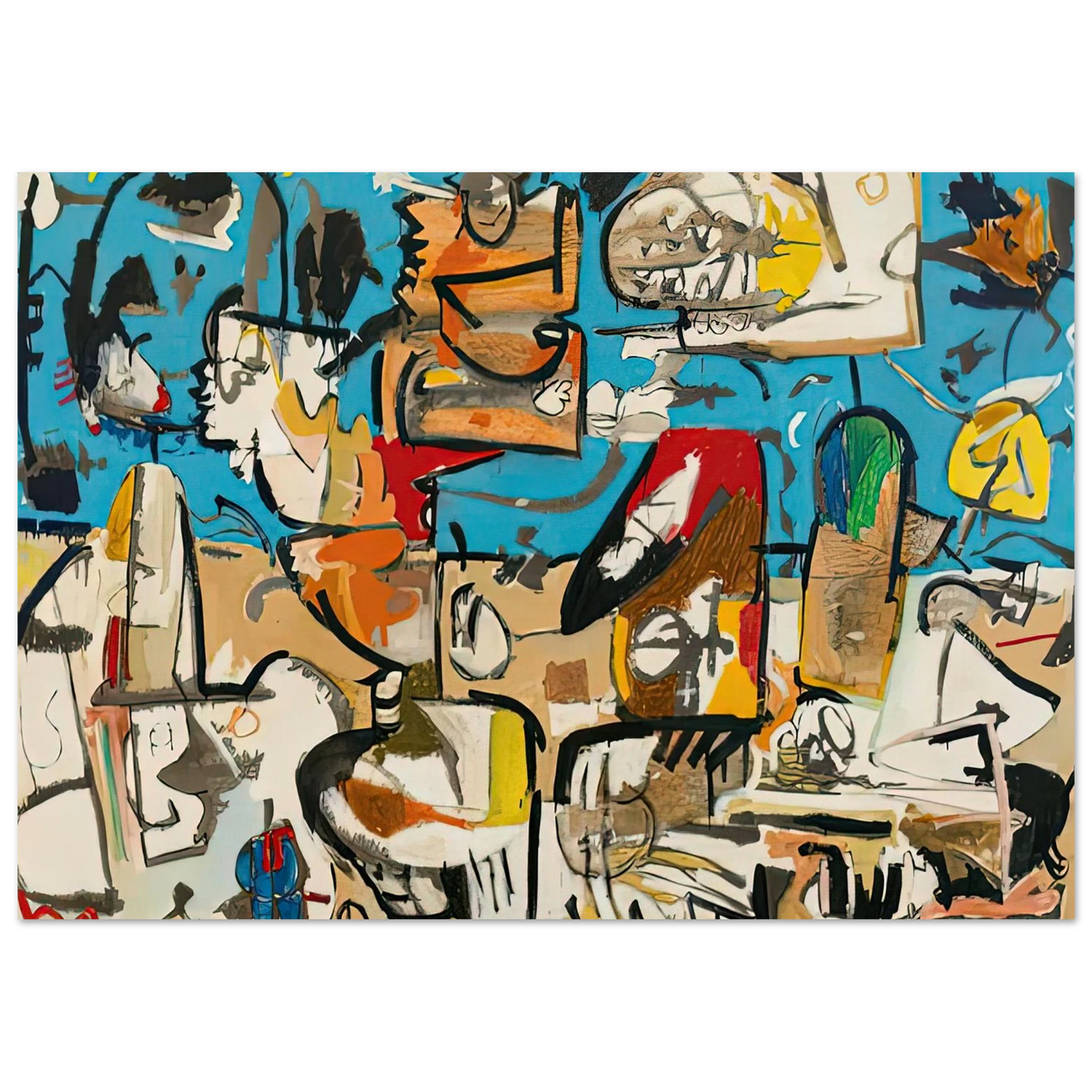 Helen Frankenthaler - Untitled, 1951- Wall Art - 28x40 inches / 70x70 cm - Canvas (Imperial)-canvas - -