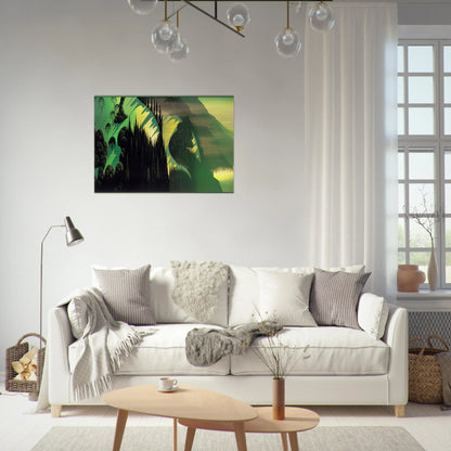 Three Pastures by the Sea - Eyvind Earle Brushed Aluminum Print - 70x100 cm / 28x40 inches | Eyvind Earle Aluminum Print | Eyvind Earle Prints