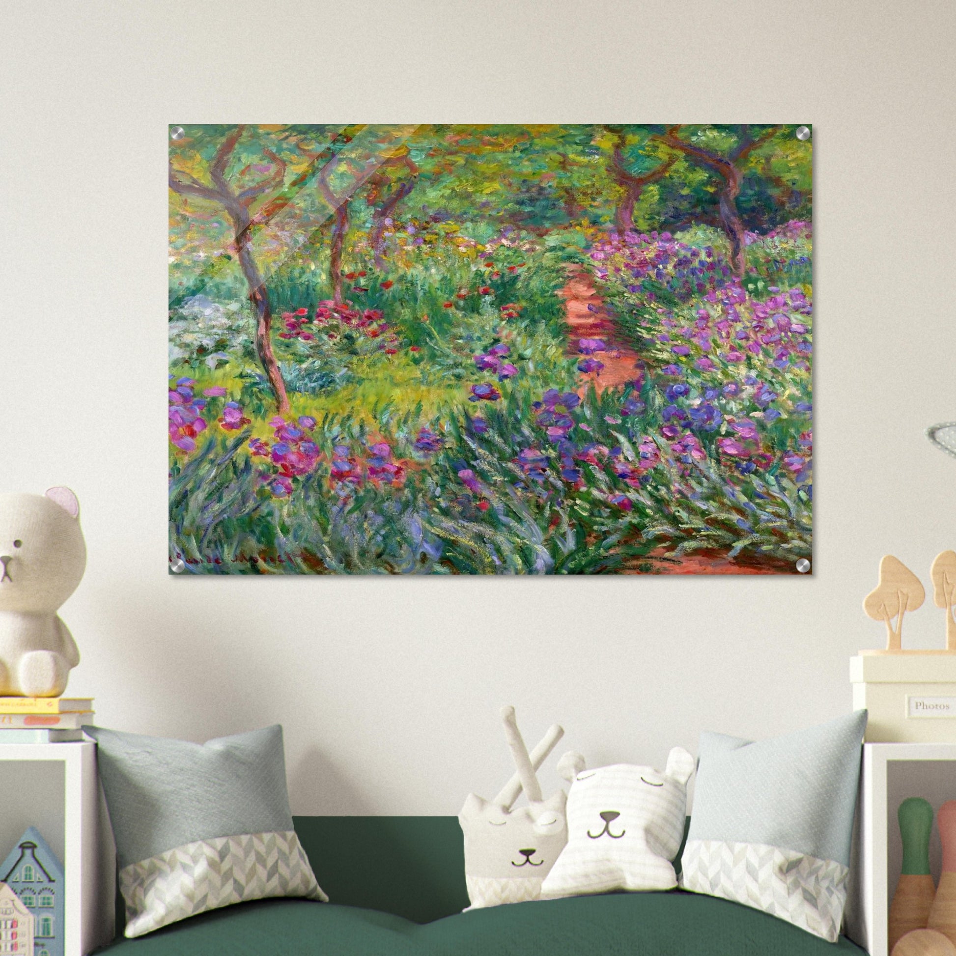 The Iris Garden at Giverny - claude monet Acrylic Print - 70x100 cm / 28x40″ inches | claude monet Wall Art | claude monet Prints