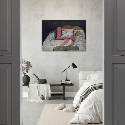 COUPLE IN BED - Philip Guston Brushed Aluminum Print - 70x100 cm / 28x40 inches | Philip Guston Aluminum Print | Philip Guston Prints
