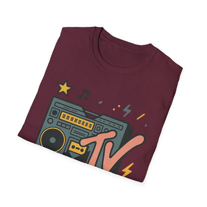 Camiseta gráfica retro de MTV con estampado de guepardo, estilo rock, unisex, estilo banda de los años 80 y 90