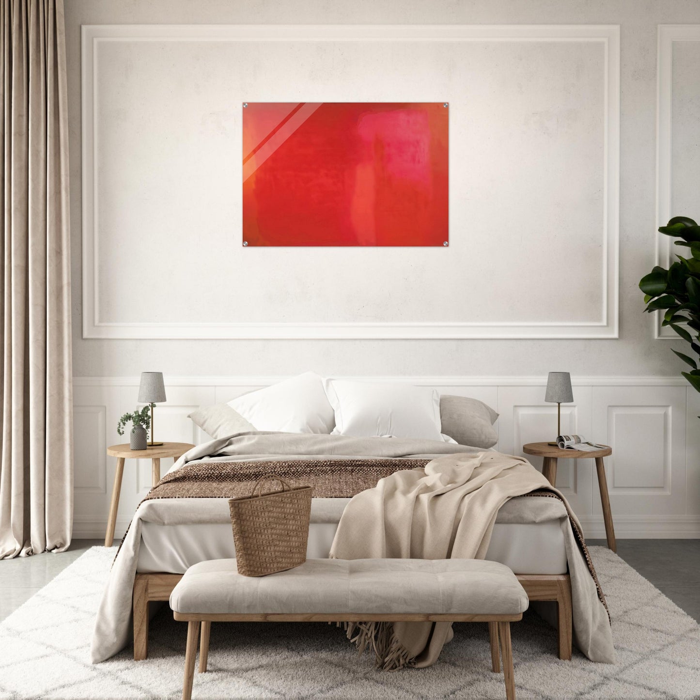 RED FIELD 1972 - Esteban Vicente Acrylic Print - 70x100 cm / 28x40″ inches | Esteban Vicente Wall Art | Esteban Vicente Prints