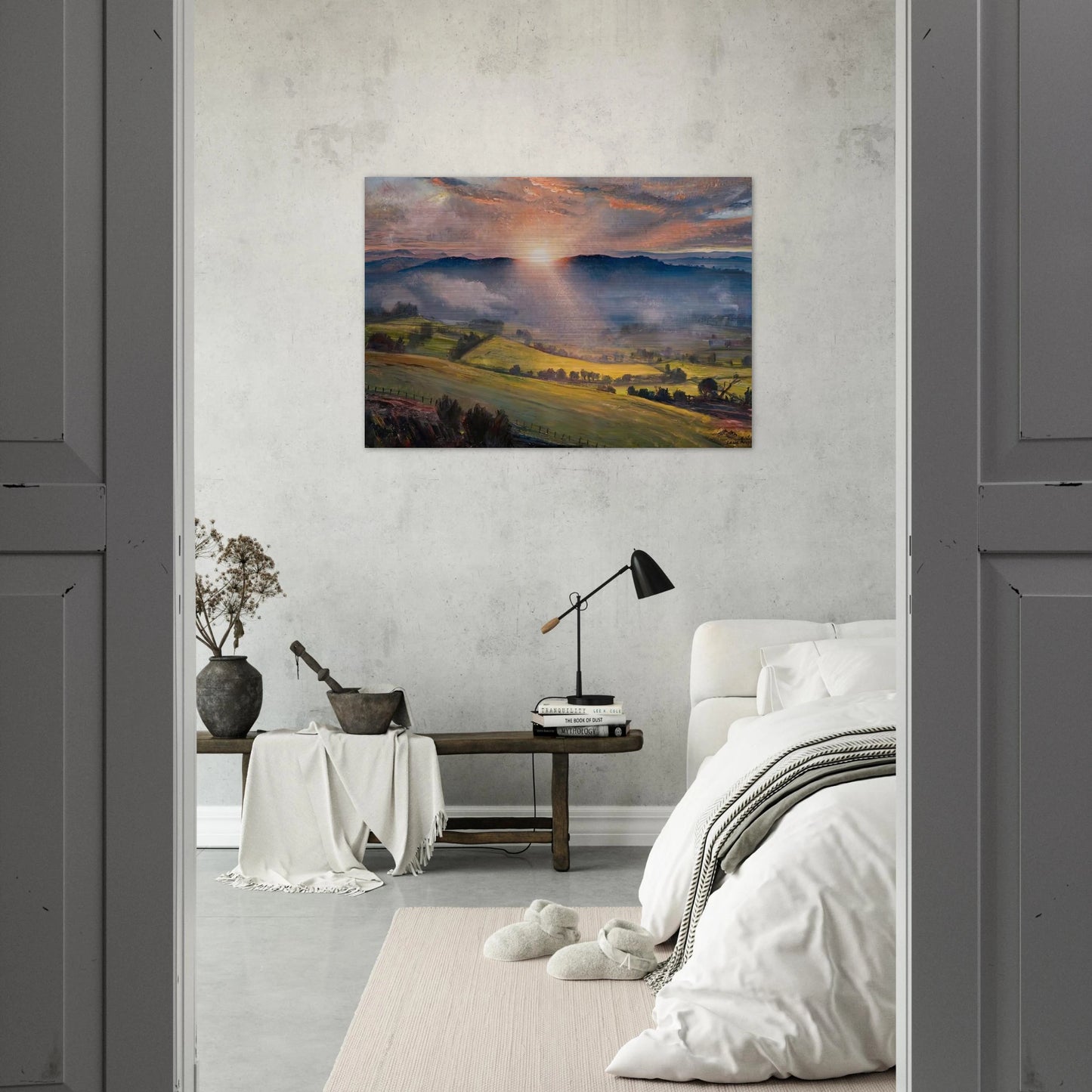SUNDOWN 1947 - Laura Knight Brushed Aluminum Print - 70x100 cm / 28x40 inches | Laura Knight Aluminum Print | Laura Knight Prints