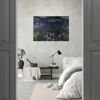 Water Lilies, Green Reflection left half - claude monet Brushed Aluminum Print - 70x100 cm / 28x40 inches | claude monet Aluminum Print | claude monet Prints