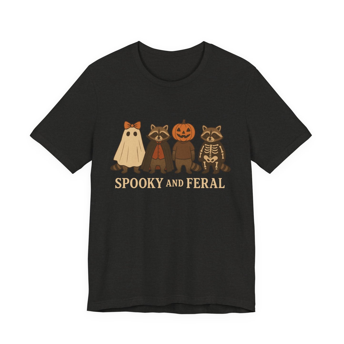 Camiseta de mapache espeluznante, divertida camiseta gráfica de Halloween, bonita camiseta vintage de otoño, moderna camiseta de Halloween para mujer, camiseta de mapache salvaje