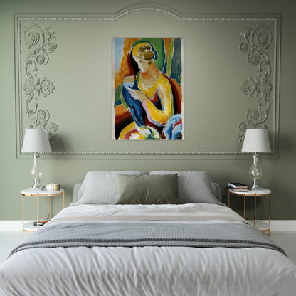 WOMAN 1920 - Thomas Hart Benton Brushed Aluminum Print - 70x100 cm / 28x40 inches | Thomas Hart Benton Aluminum Print | Thomas Hart Benton Prints