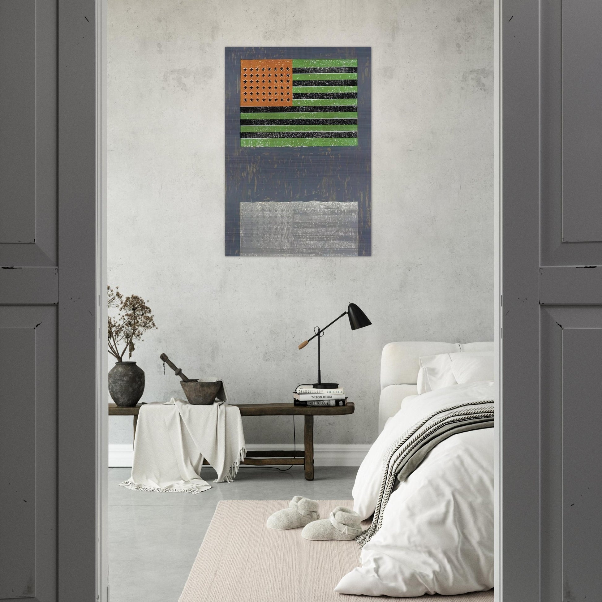 FLAGS ULAE 42 - Jasper Johns Brushed Aluminum Print - 70x100 cm / 28x40 inches | Jasper Johns Aluminum Print | Jasper Johns Prints