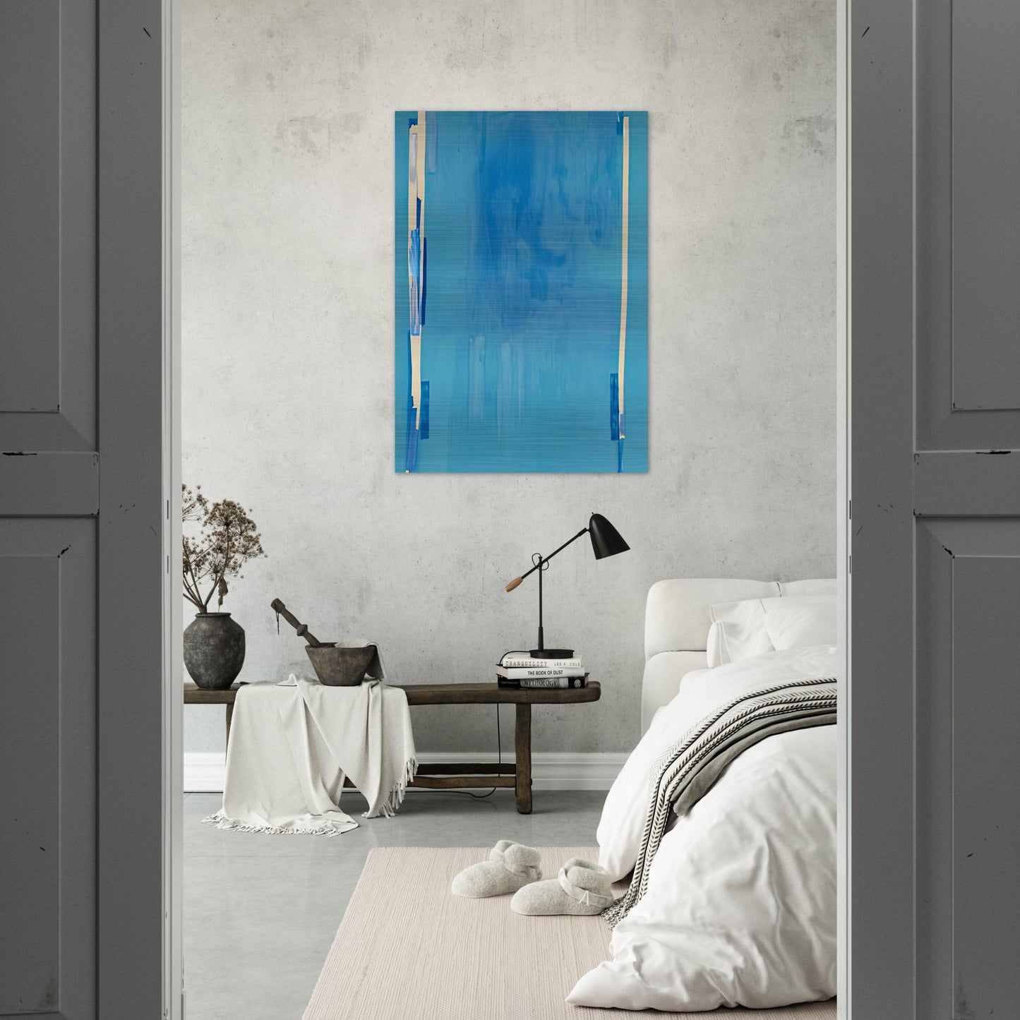 Blue Bellows, 1976- - Helen Frankenthaler Brushed Aluminum Print - 70x100 cm / 28x40 inches | Helen Frankenthaler Aluminum Print | Helen Frankenthaler Prints