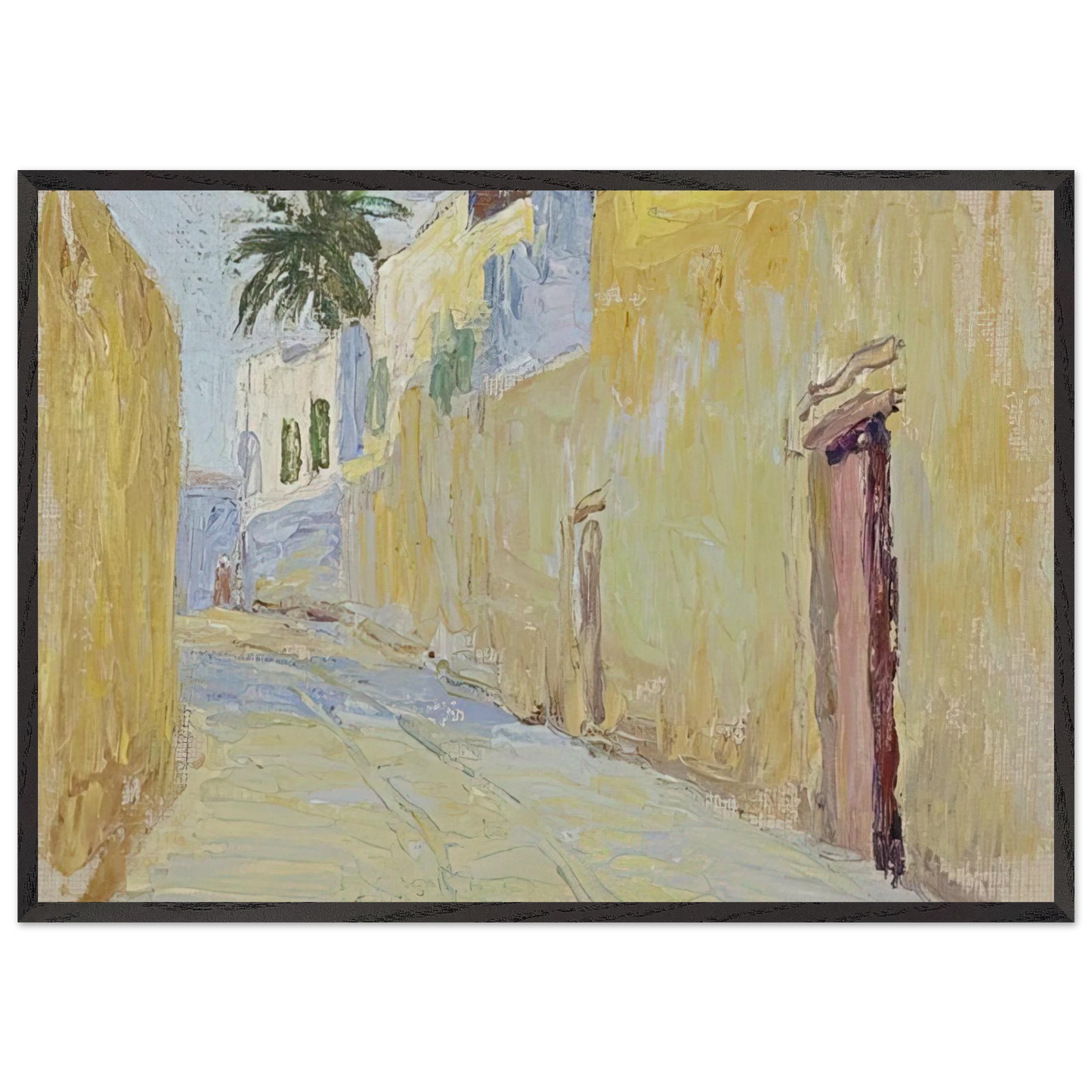ALLEY IN TUNIS - Gabriele Munter 70x100 cm / 28x40 inches Framed Art Print – Black Wooden Frame