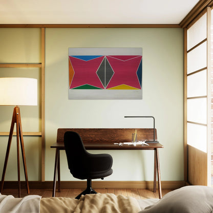 Geometric Composition - Hard Edge Painting - Larry Zox Brushed Aluminum Print - 70x100 cm / 28x40 inches | Larry Zox Aluminum Print | Larry Zox Prints