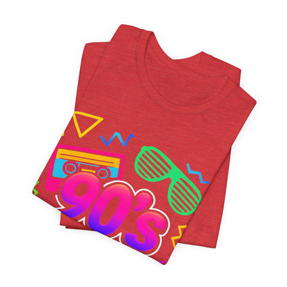 Música de la vieja escuela de los 90: ambiente arcade, clásico vintage de los 90. Camiseta retro de los 90 con la frase "Amo los años noventa".