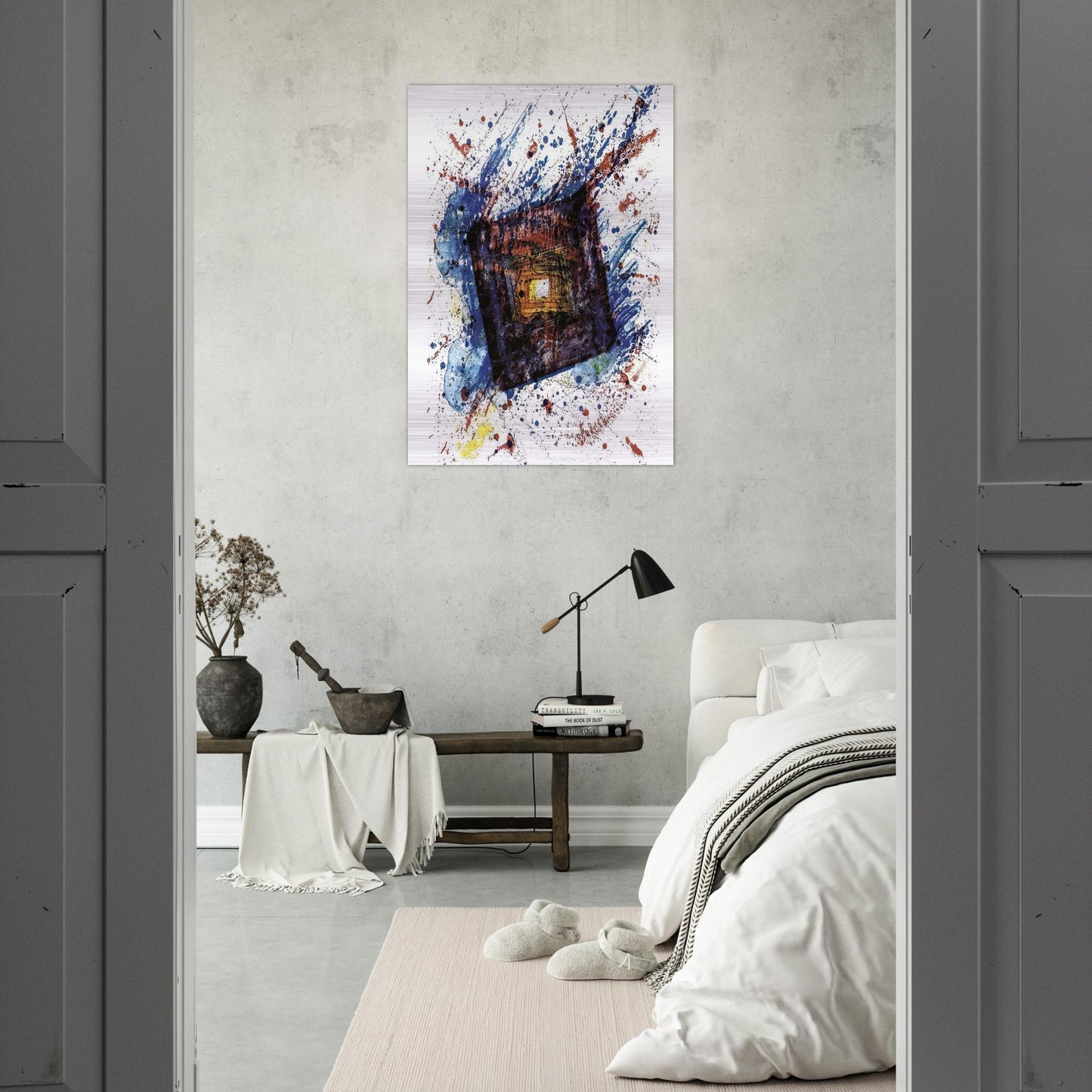 Falling Star  L. L249  - Sam Francis Brushed Aluminum Print - 70x100 cm / 28x40 inches | Sam Francis Aluminum Print | Sam Francis Prints