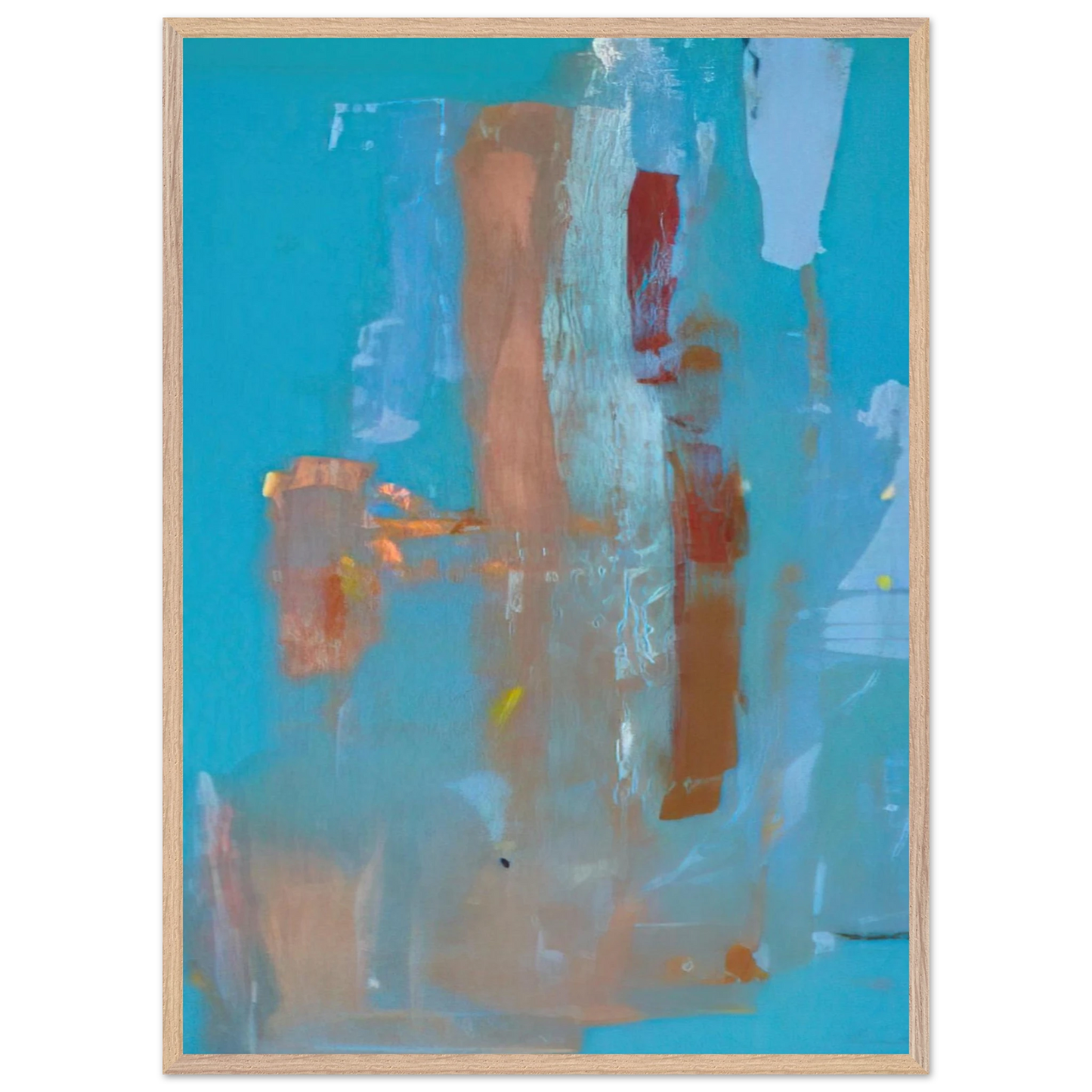 Helen Frankenthaler - In on Blue - 1976 Wall art - A3 (29.7 x 42  cm) - Premium Wooden Framed Poster With Fine Art Paper-canvas - White frame