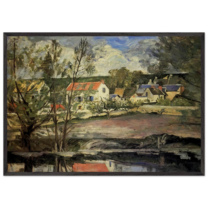 In the Oise Valley - Paul Cezanne 70x100 cm / 28x40 inches Framed Art Print – Black Wooden Frame