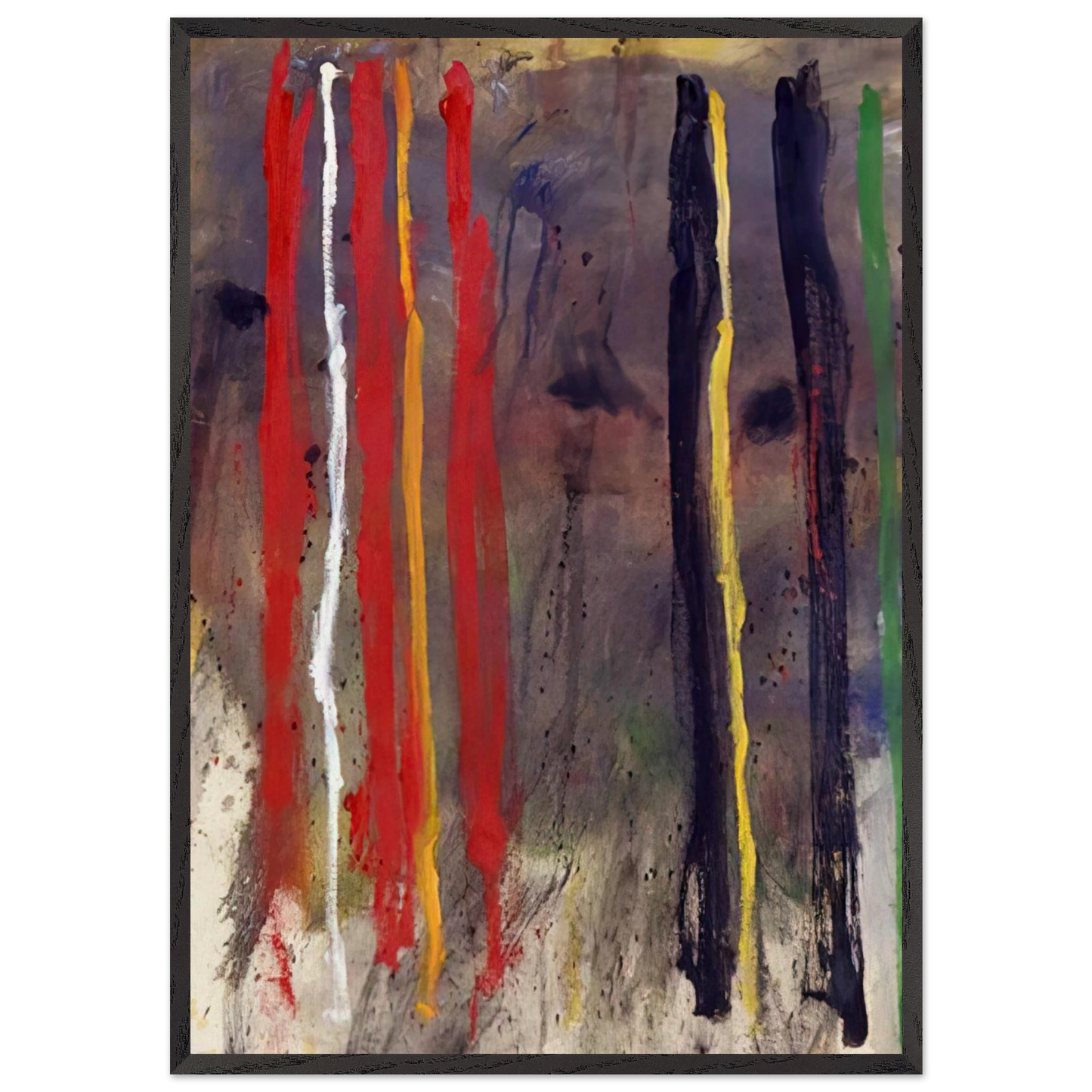 Stripes - 1957 - Gene Davis 70x100 cm / 28x40 inches Framed Art Print – Black Wooden Frame