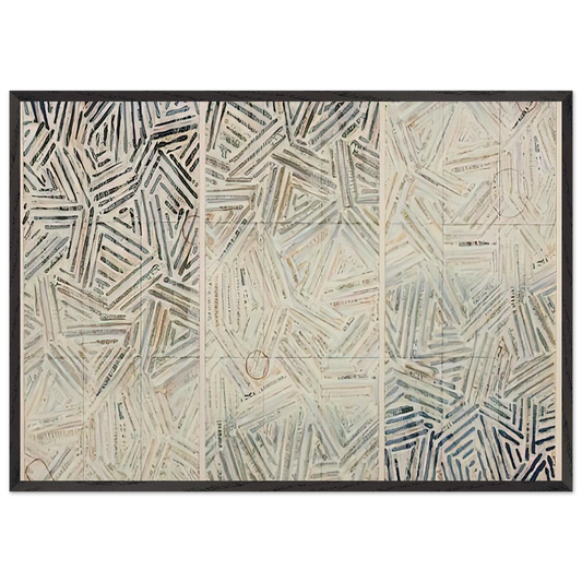 BETWEEN THE CLOCK AND THE BED 1989 - Jasper Johns 70x100 cm / 28x40 inches Framed Art Print – Black Wooden Frame