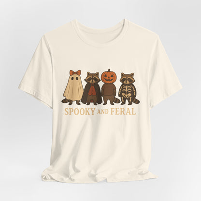 Camiseta de mapache espeluznante, divertida camiseta gráfica de Halloween, bonita camiseta vintage de otoño, moderna camiseta de Halloween para mujer, camiseta de mapache salvaje