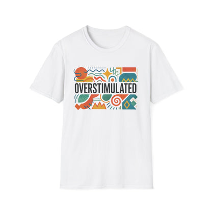 Camiseta "Sobreestimulada" para mamá | Camiseta divertida para mamá cansada | Ropa "Weirdcore" | Camiseta humorística de la generación Z | Camiseta "Agotada pero estética"