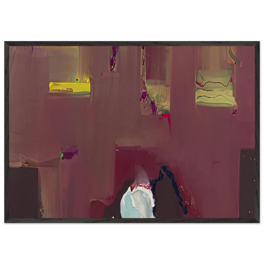 Yin Yang 1990- - Helen Frankenthaler 70x100 cm / 28x40 inches Framed Art Print – Black Wooden Frame
