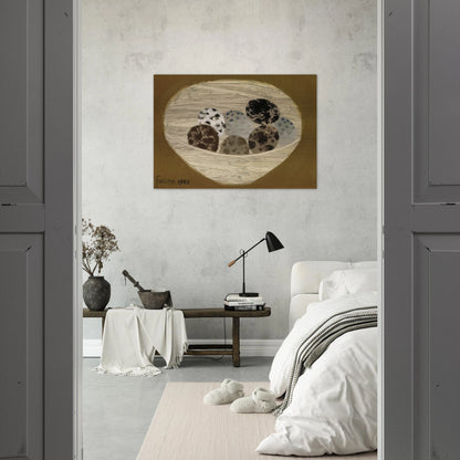 Quail Eggs - 1983 - Mary Fedden Brushed Aluminum Print - 70x100 cm / 28x40 inches | Mary Fedden Aluminum Print | Mary Fedden Prints