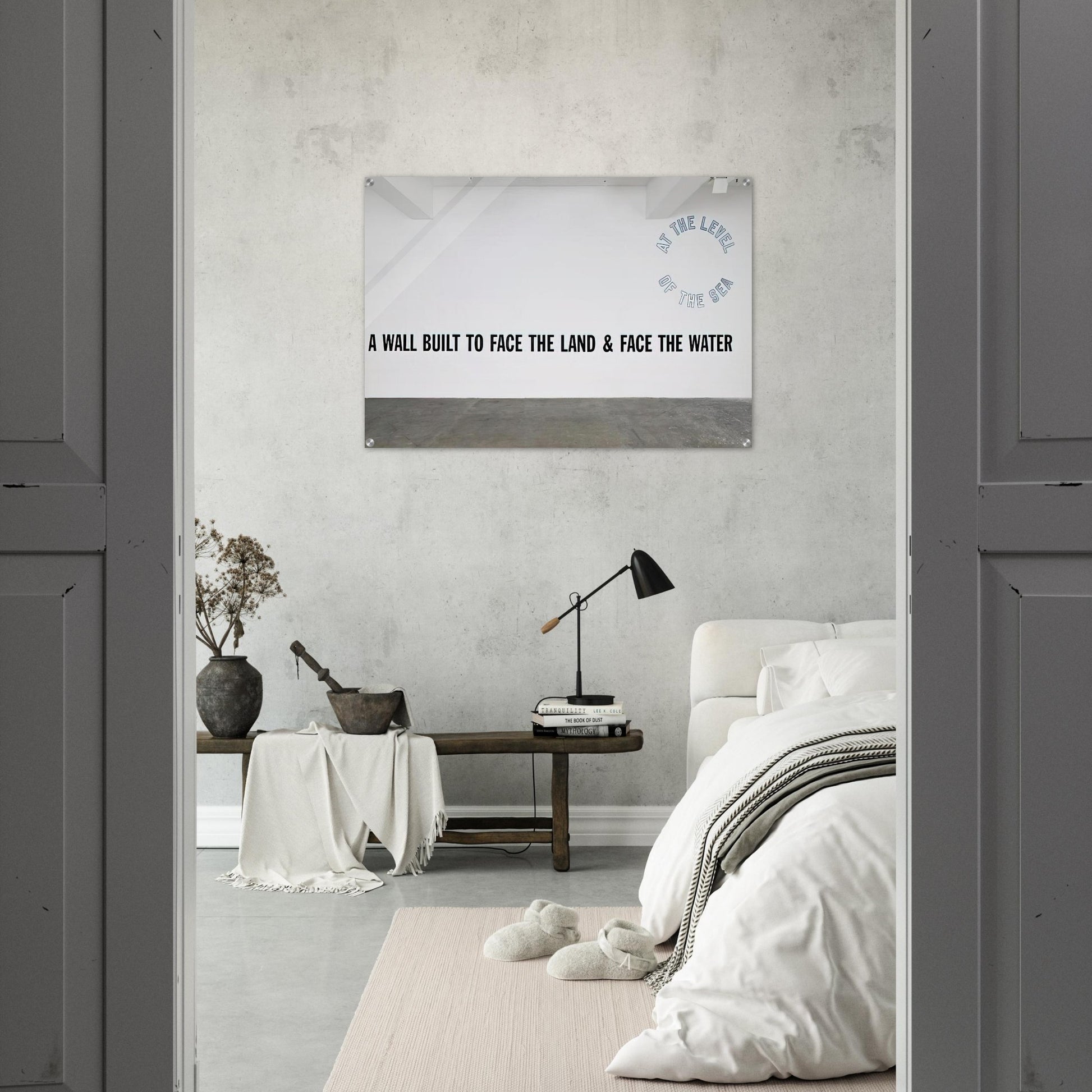 A Wall Built... - 2008 - Lawrence Weiner Acrylic Print - 70x100 cm / 28x40″ inches | Lawrence Weiner Wall Art | Lawrence Weiner Prints