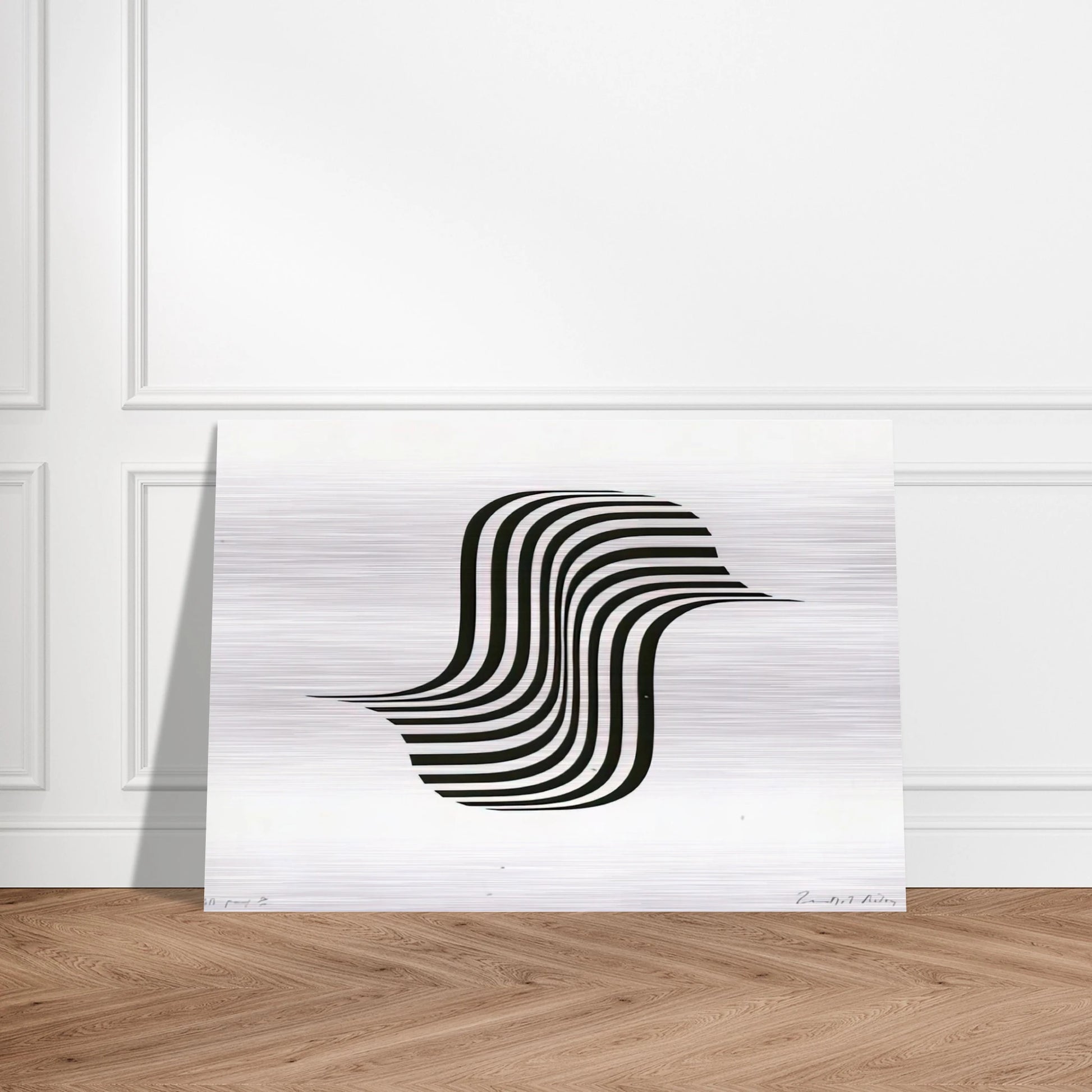UNTITLED WINGED CURVE 1966 - Bridget Riley Brushed Aluminum Print - 70x100 cm / 28x40 inches | Bridget Riley Aluminum Print | Bridget Riley Prints