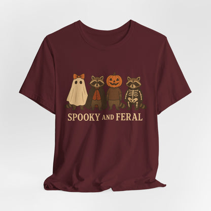 Camiseta de mapache espeluznante, divertida camiseta gráfica de Halloween, bonita camiseta vintage de otoño, moderna camiseta de Halloween para mujer, camiseta de mapache salvaje