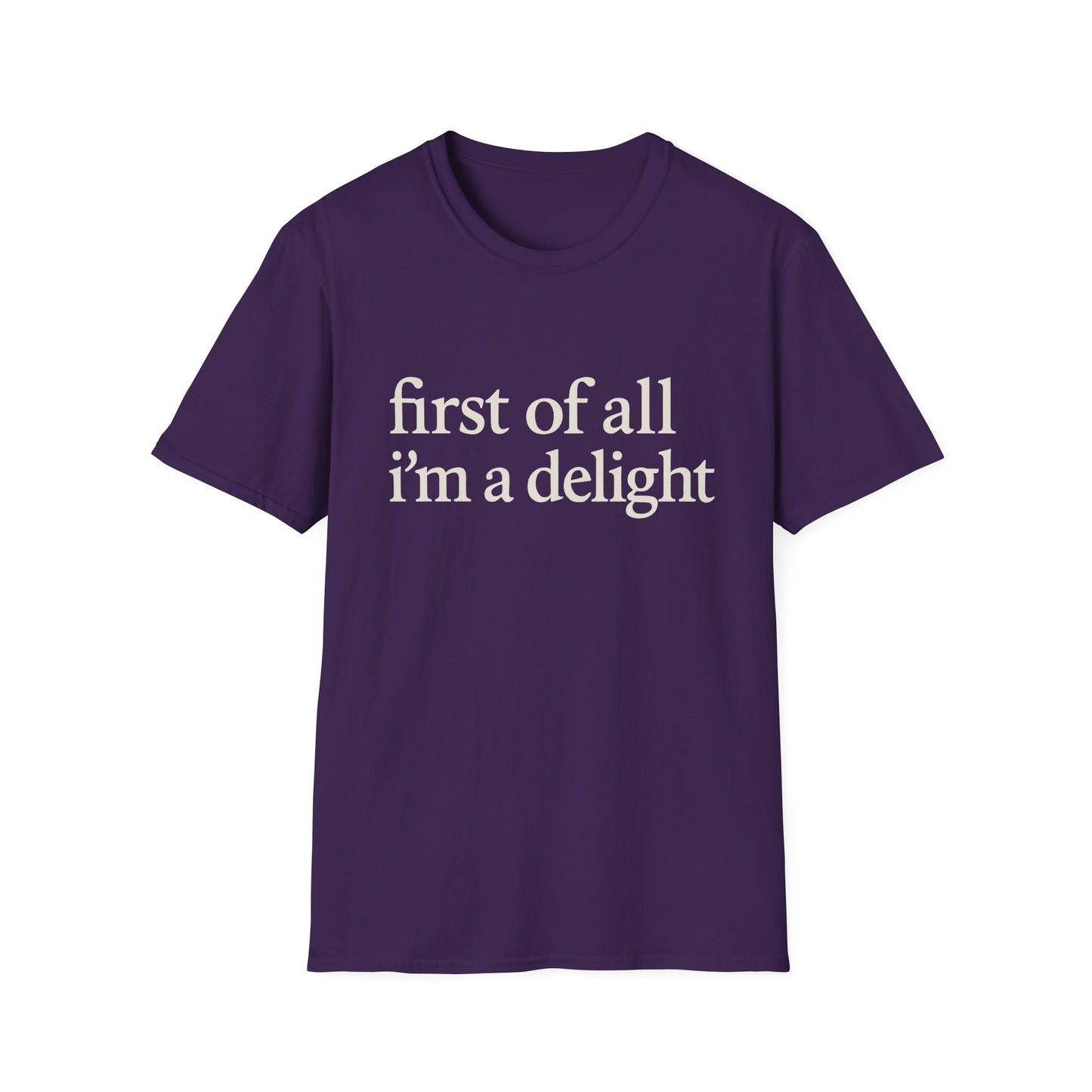 Camiseta "Primero que nada soy un deleite", camiseta con cita divertida para mujer, camiseta con frase atrevida, regalo gráfico ingenioso para la mejor amiga