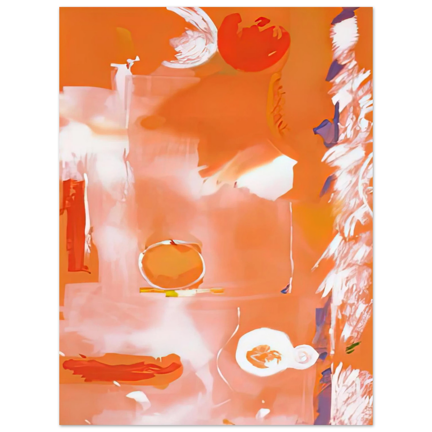 Helen Frankenthaler - Seeing the Moon on a Hot Summer Day, 1987- Wall Art - 21x29.7 cm / 8x12" - Premium Wooden Framed Poster With Fine Art Paper-canvas - Black frame