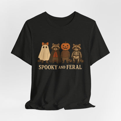 Camiseta de mapache espeluznante, divertida camiseta gráfica de Halloween, bonita camiseta vintage de otoño, moderna camiseta de Halloween para mujer, camiseta de mapache salvaje